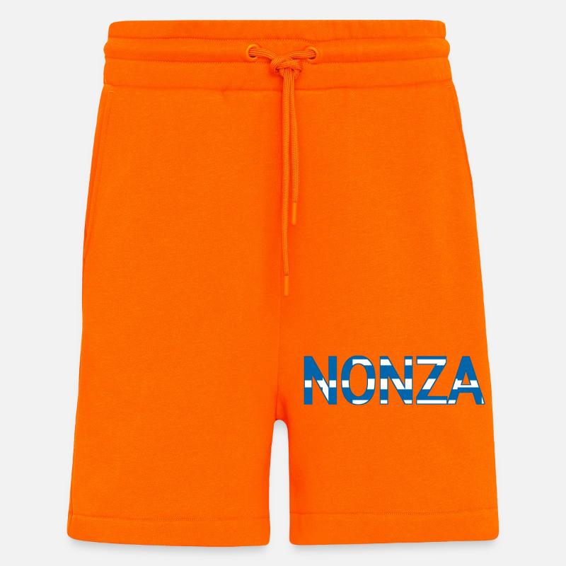 Nonza Grèce Texte - Short bio décontracté fabriqué en UE - SUNSET ORANGE