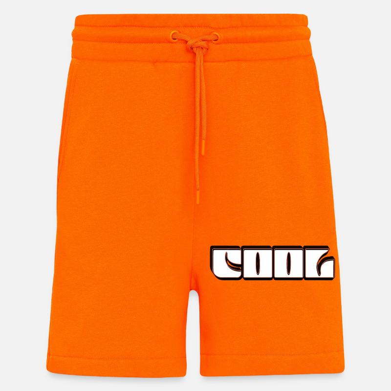 Contour néon rétro COOL - Short bio décontracté fabriqué en UE - SUNSET ORANGE