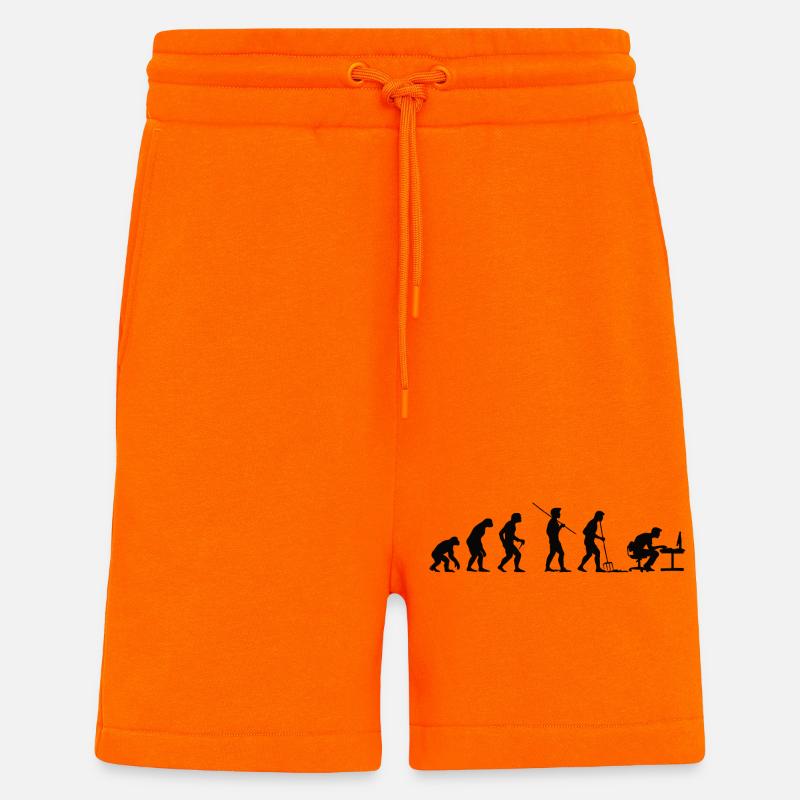 Programmer Evolution Computer Scientist Developer - Shorts - made by SPREAD - SUNSET ORANGE