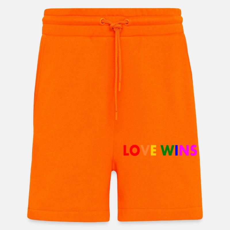 Love wins - Short bio décontracté fabriqué en UE - SUNSET ORANGE
