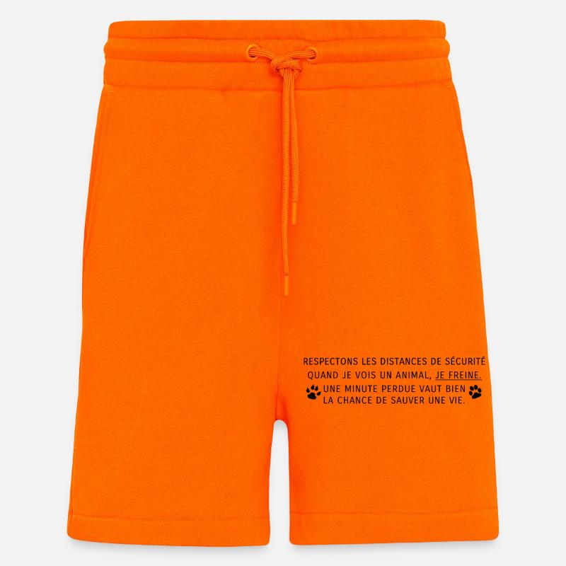 Respectons les distances de sécurité - Short bio décontracté fabriqué en UE - SUNSET ORANGE