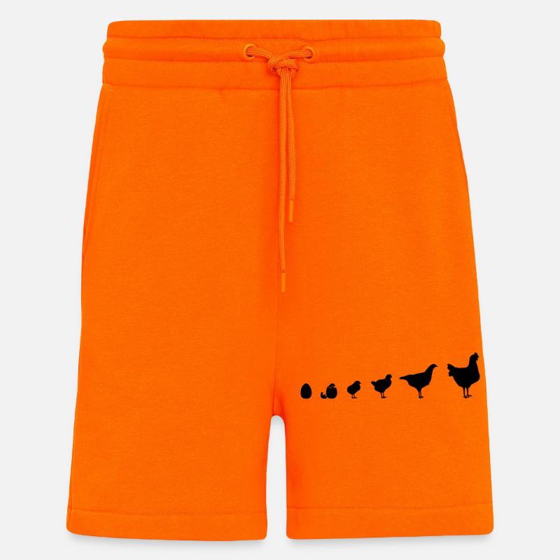 Schnappschuss Küken Familie, Huhn, Evolution,  - Shorts - made by SPREAD - SUNSET ORANGE