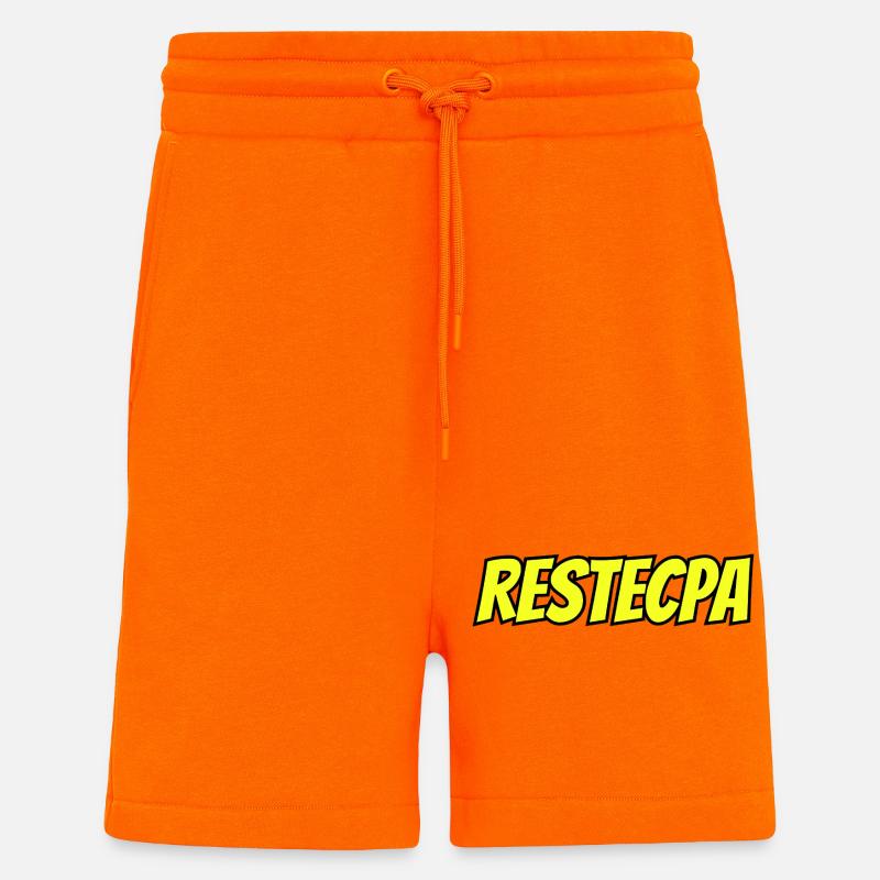 RESTECPA Straßenslangtypografie - Shorts - made by SPREAD - SUNSET ORANGE