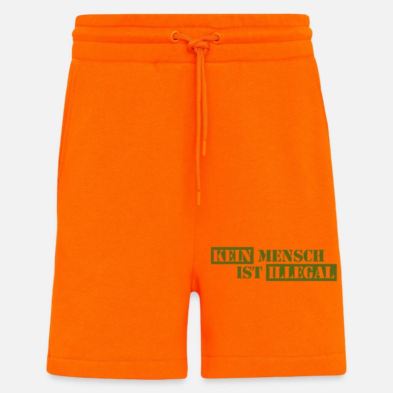 No One Is Illegal - Migration - Illegality - Shorts - made by SPREAD - SUNSET ORANGE
