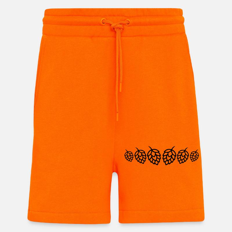 Symbole des bourgeons du houblon - Short bio décontracté fabriqué en UE - SUNSET ORANGE