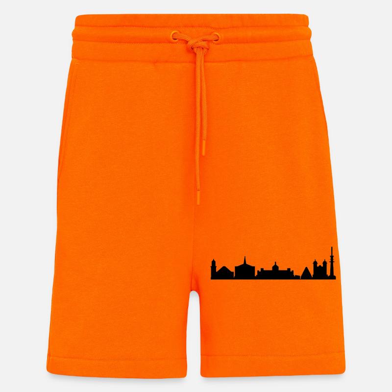 Silhouette de Karlsruhe - Short bio décontracté fabriqué en UE - SUNSET ORANGE