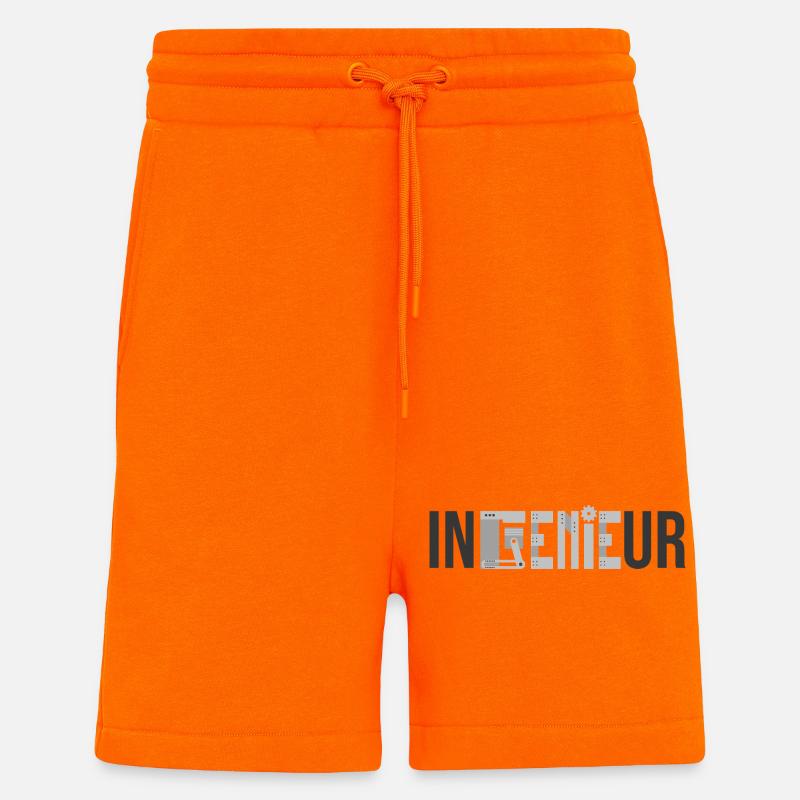 Engineer GENIE - Funny Mechanical Engineering - Shorts - made by SPREAD - SUNSET ORANGE
