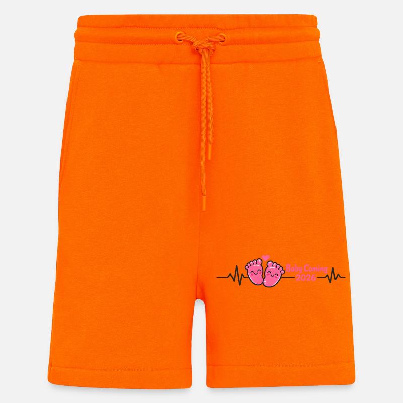 Mama 2026 Herzschlag Werdende Mutter 2026 - Shorts - made by SPREAD - SUNSET ORANGE