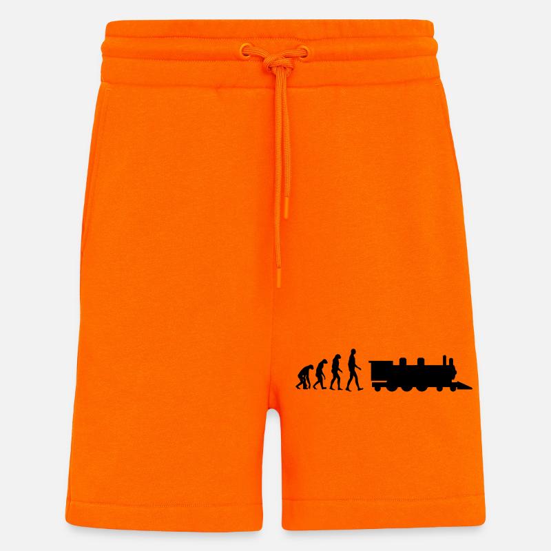 Railway Railwayman Cheminot Train Eisenbahn - Shorts - made by SPREAD - SUNSET ORANGE