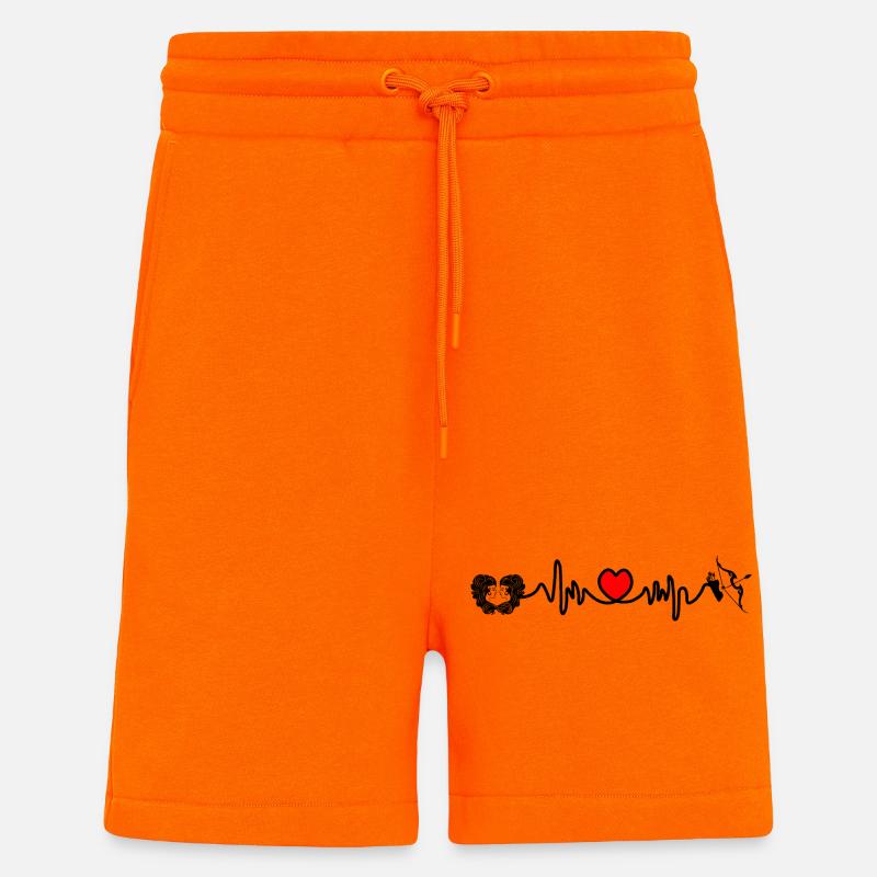 Herzfrequenz Cardio Zwillinge Schütze - Shorts - made by SPREAD - SUNSET ORANGE