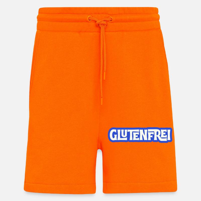Glutenfrei Logo Blau Statement - Shorts - made by SPREAD - SUNSET ORANGE