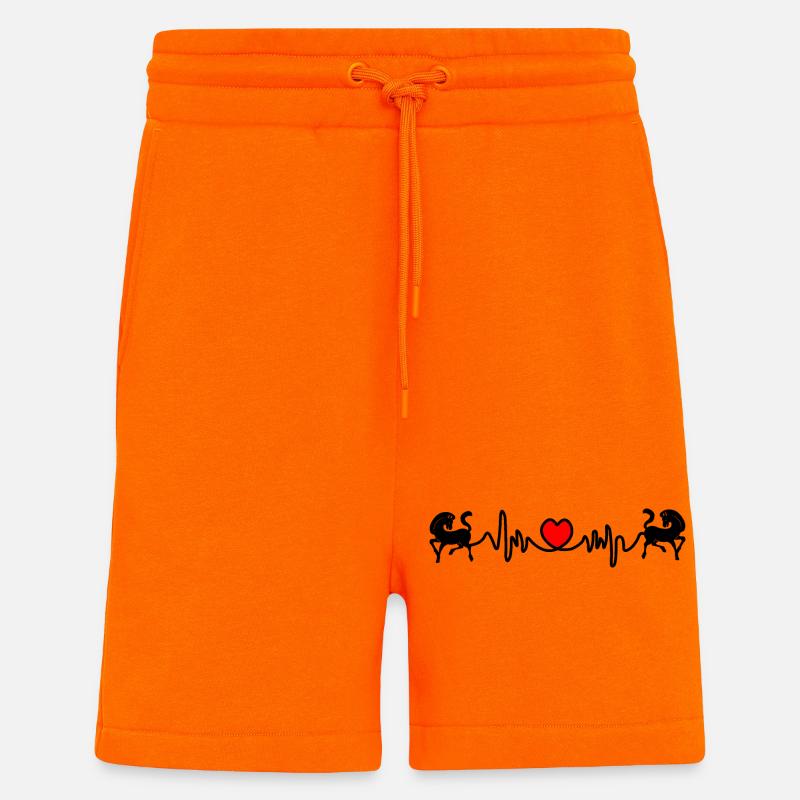 Zwei Pferde Cardio-Herzfrequenz - Shorts - made by SPREAD - SUNSET ORANGE