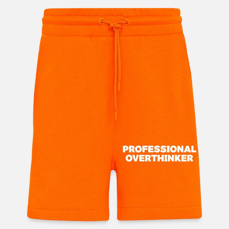 Conception typographique futuriste - Short bio décontracté fabriqué en UE - SUNSET ORANGE