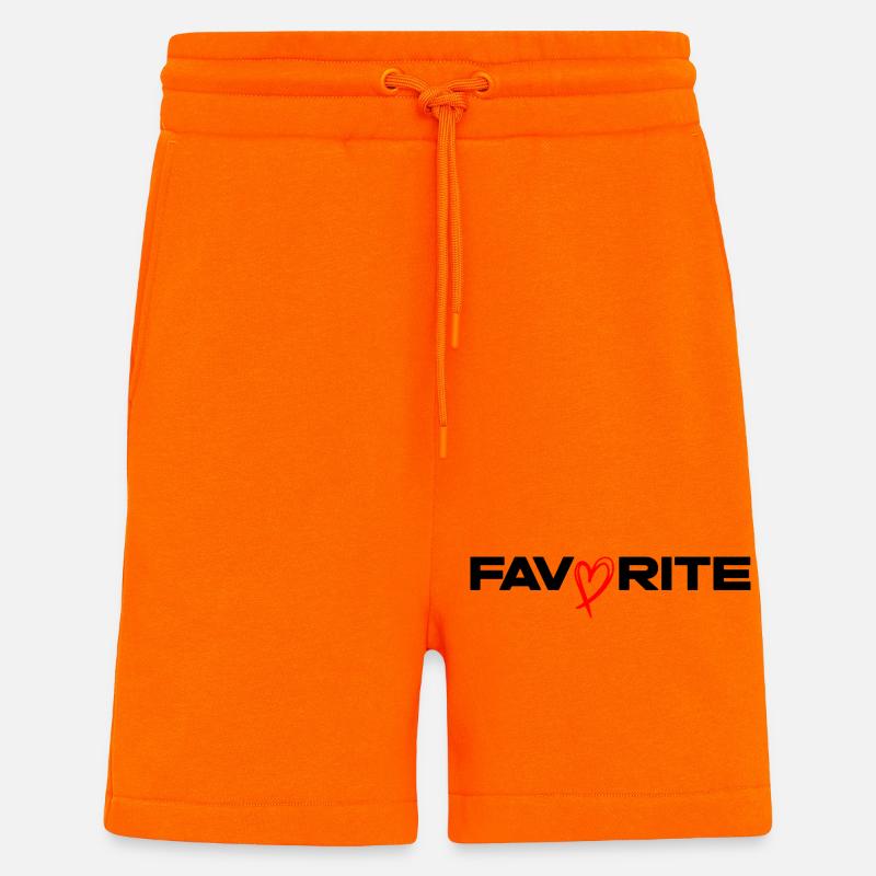 Ligne Cœur à la main libre - Short bio décontracté fabriqué en UE - SUNSET ORANGE