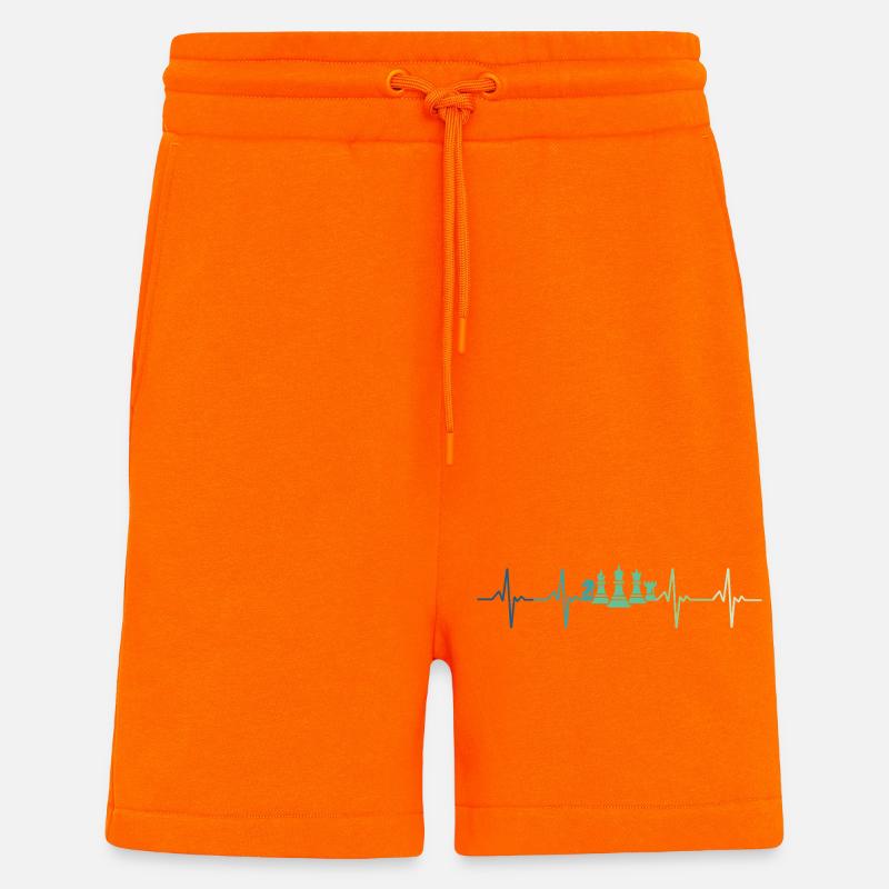 Chess Heartbeat Schachsets - Shorts - made by SPREAD - SUNSET ORANGE