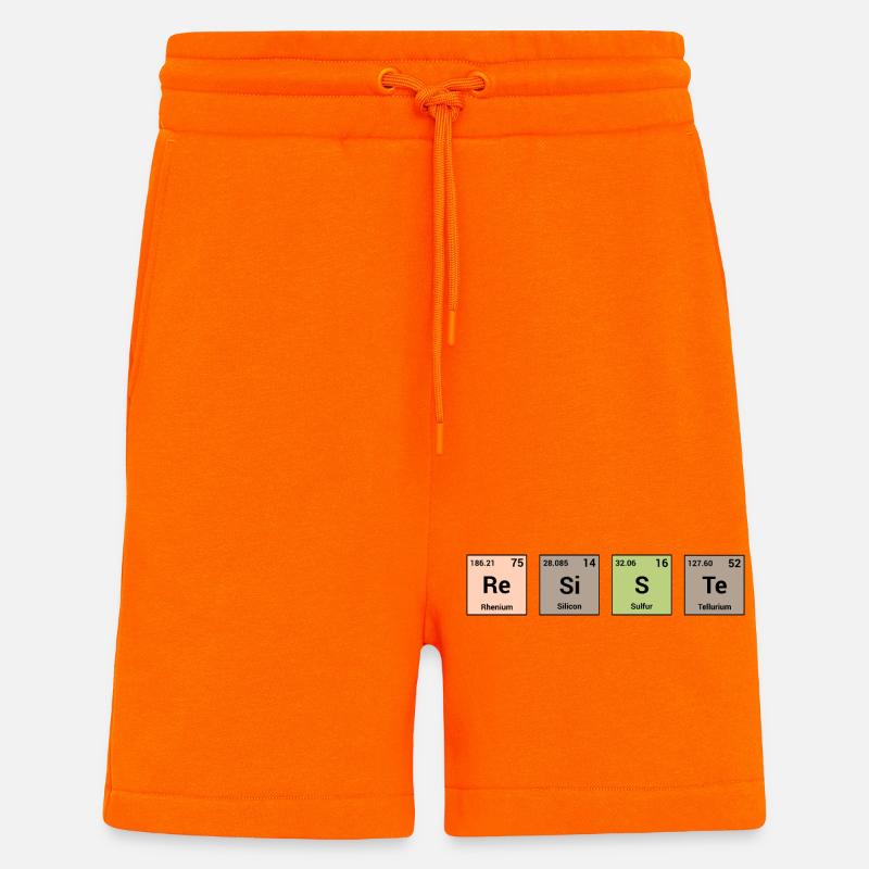 Résiste en éléments périodiques - Short bio décontracté fabriqué en UE - SUNSET ORANGE