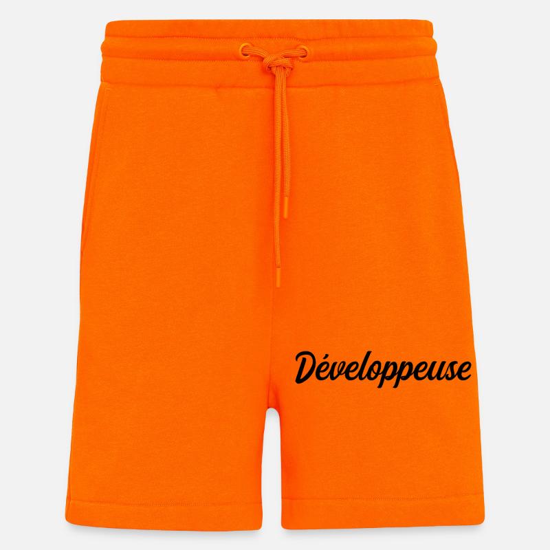 Développeuse Web Code Logiciel Application Tech - Short bio décontracté fabriqué en UE - SUNSET ORANGE