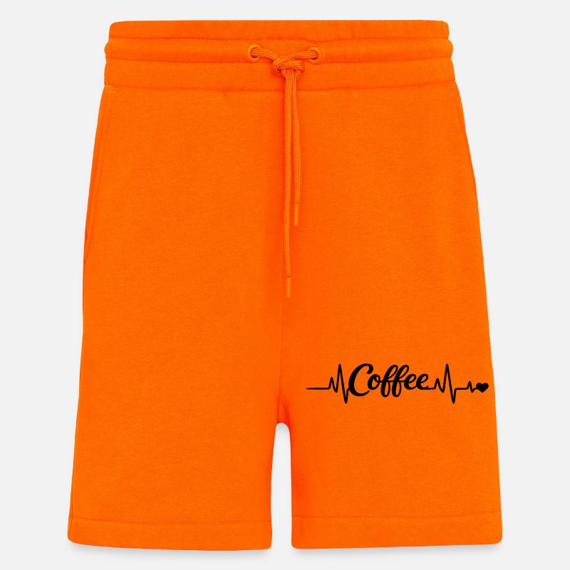 Le café te rend heureux - Short bio décontracté fabriqué en UE - SUNSET ORANGE