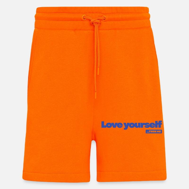 Love yourself - Statement Desing - Shorts - made by SPREAD - SUNSET ORANGE