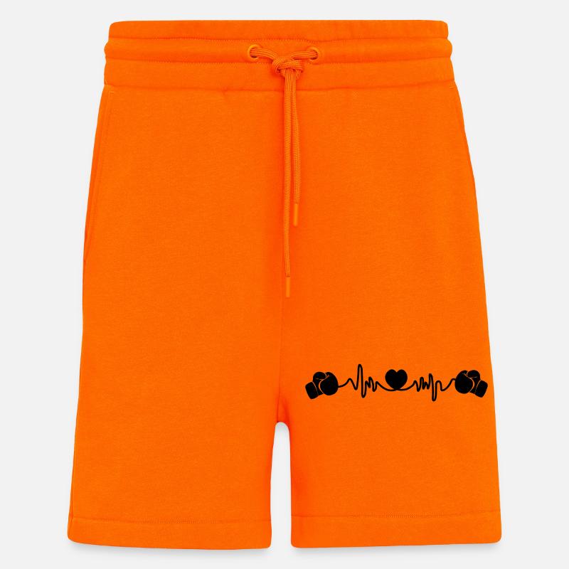 Herzfrequenz-Boxen - Shorts - made by SPREAD - SUNSET ORANGE