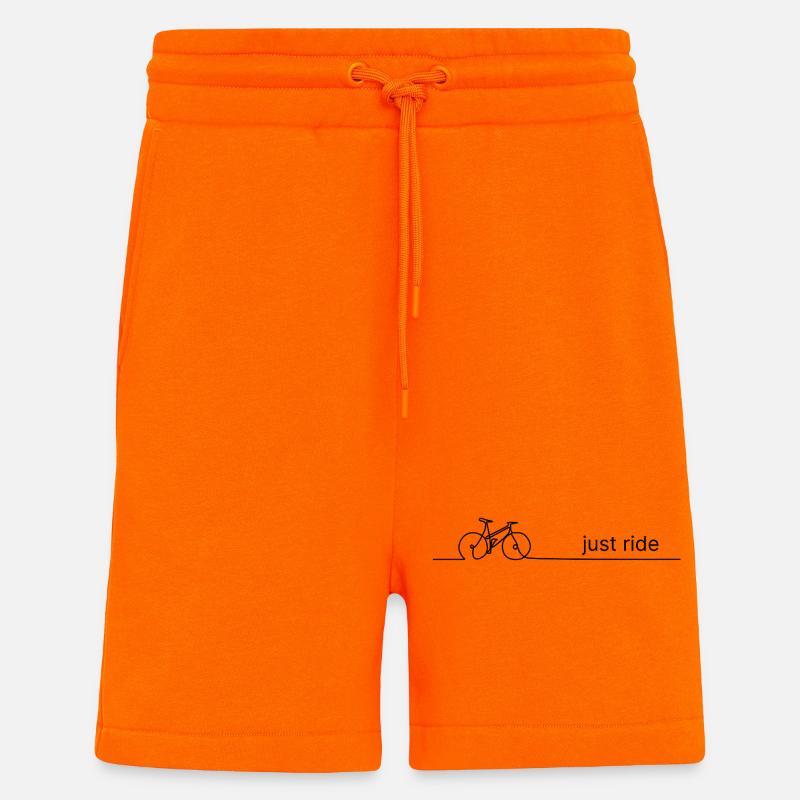 Roule simplement – Dire à vélo avec un graphique en une ligne - Short bio décontracté fabriqué en UE - SUNSET ORANGE