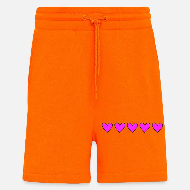 Herzen Linie Verliebt Liebe - Shorts - made by SPREAD - SUNSET ORANGE