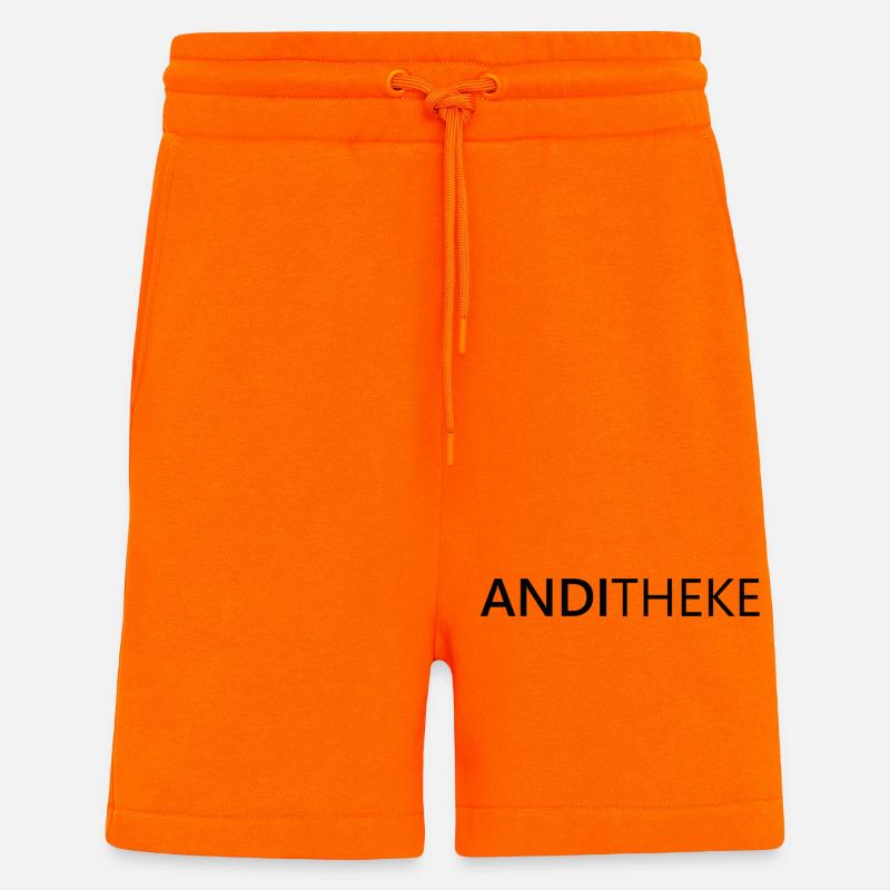 AndiTheke – Cadeau amusant Andreas, Andi & Andy - Short bio décontracté fabriqué en UE - SUNSET ORANGE