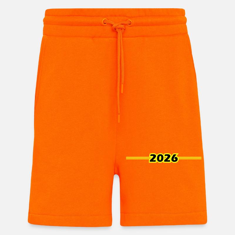 Millésime 2026 - Short bio décontracté fabriqué en UE - SUNSET ORANGE