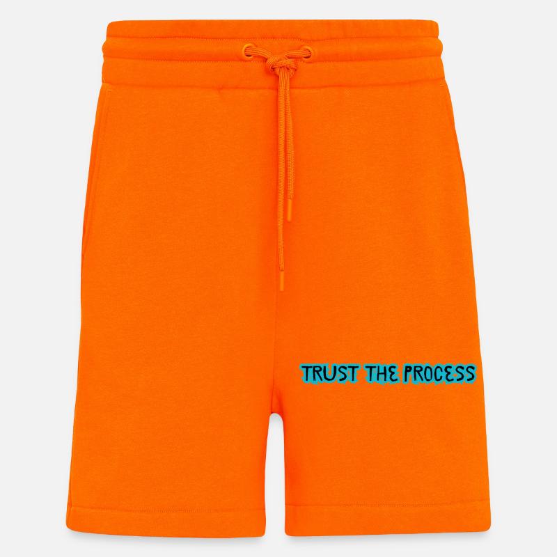 TRUST THE PROCESS design - Shorts - made by SPREAD - SUNSET ORANGE