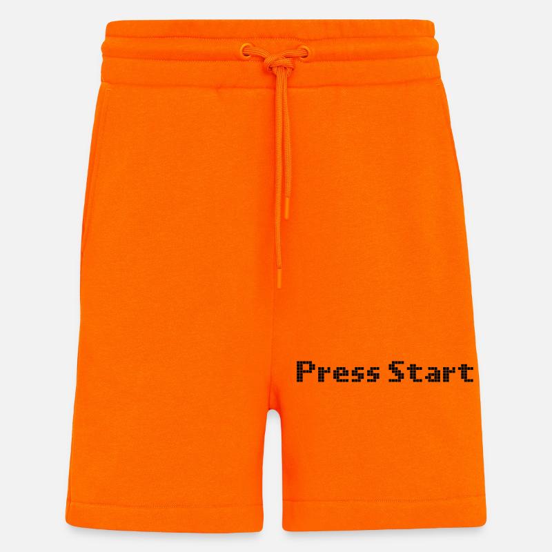 press start - space invader - Shorts - made by SPREAD - SUNSET ORANGE