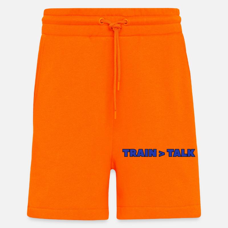 Train > Talk – Gym & Fighter Mindset Design - Short bio décontracté fabriqué en UE - SUNSET ORANGE