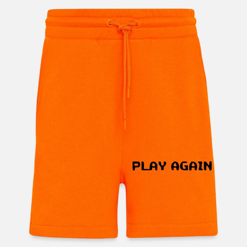Motivierender Play Again Spruch - Shorts - made by SPREAD - SUNSET ORANGE