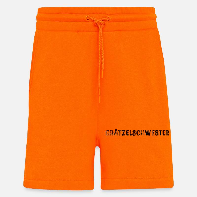 Grätzelschwester – Viennese dialect cult saying - Shorts - made by SPREAD - SUNSET ORANGE
