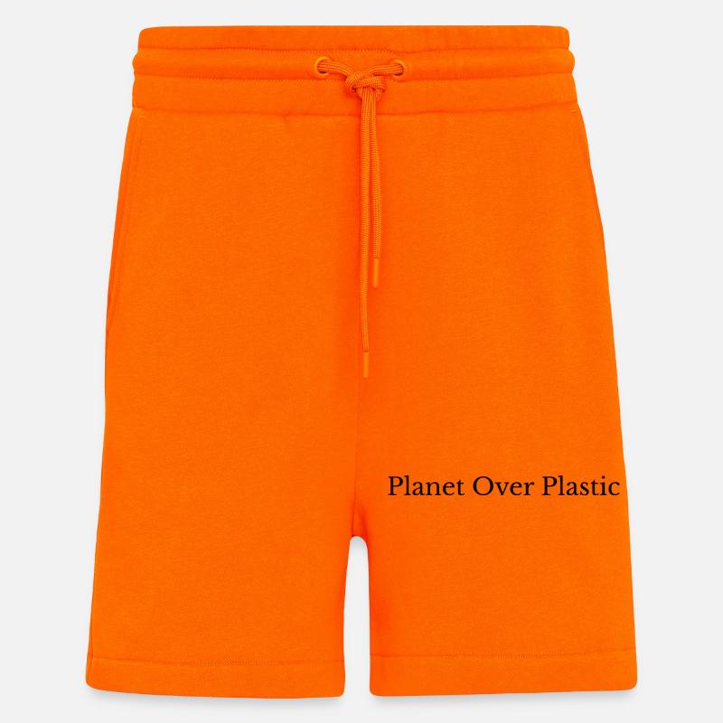 Eco Statement Planet Over Plastic - Shorts - made by SPREAD - SUNSET ORANGE