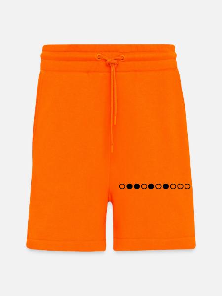 Nørdet design "primtal" op til 10 - Organic relaxed shorts made in EU - SUNSET ORANGE