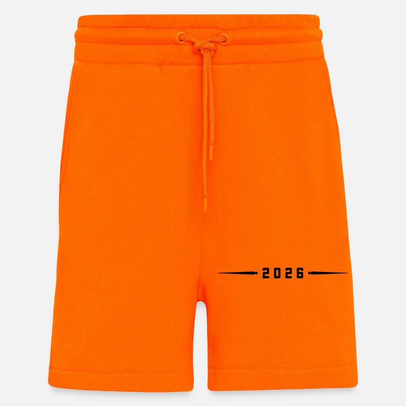 2026 année AVC - Short bio décontracté fabriqué en UE - SUNSET ORANGE