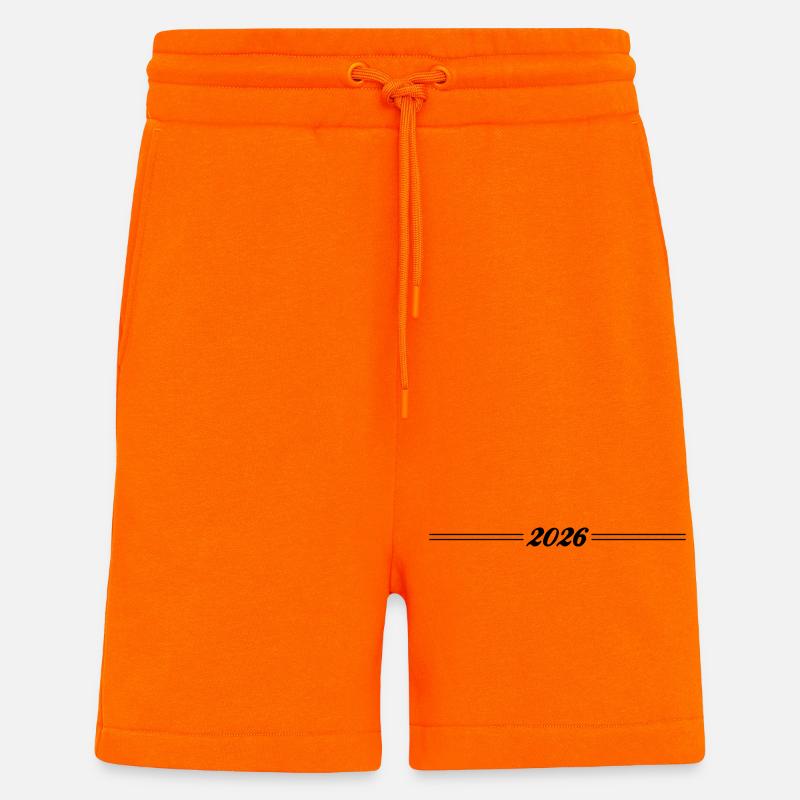 Année 2026 - Short bio décontracté fabriqué en UE - SUNSET ORANGE
