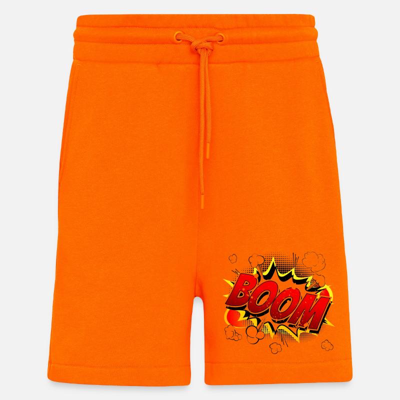 Boom Comic Graphic - Shorts - made by SPREAD - SUNSET ORANGE