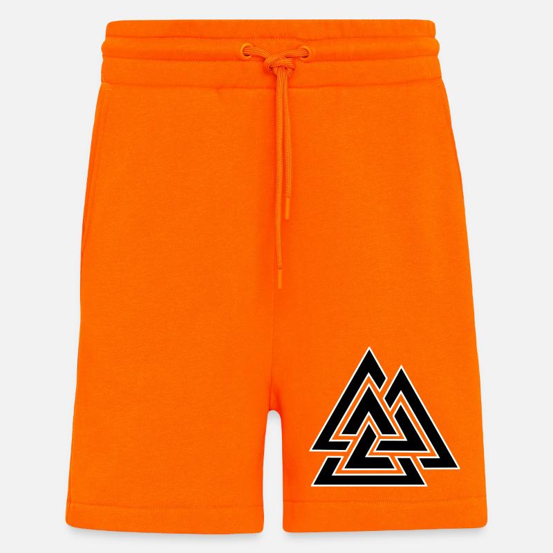 Triangular intertwined pattern - Shorts - made by SPREAD - SUNSET ORANGE