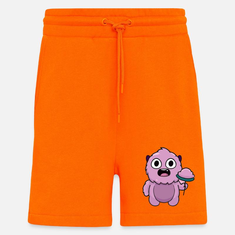 Süßes pinkes Monster | Lustiges Lutscher-Chibi - Shorts - made by SPREAD - SUNSET ORANGE