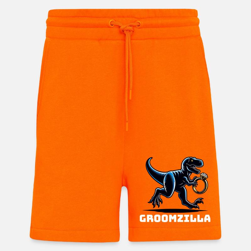 Groomzilla Dinosaur Ring Funny Wedding - Shorts - made by SPREAD - SUNSET ORANGE
