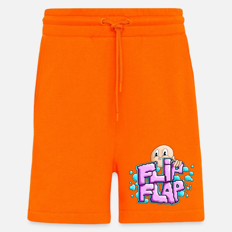 Fun Graffiti Bubble Flip - Shorts - made by SPREAD - SUNSET ORANGE