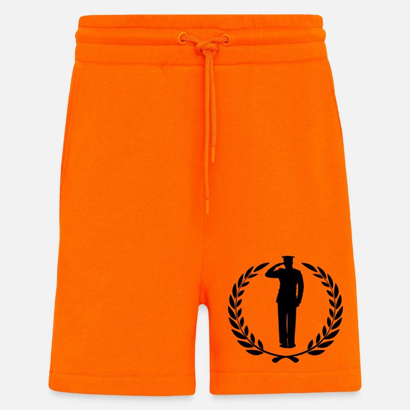 Respekt Gruß im Lorbeerkranz 2 - Shorts - made by SPREAD - SUNSET ORANGE