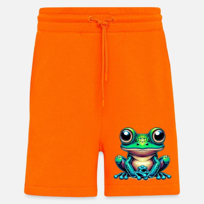 Grenouille - Short bio décontracté fabriqué en UE - SUNSET ORANGE