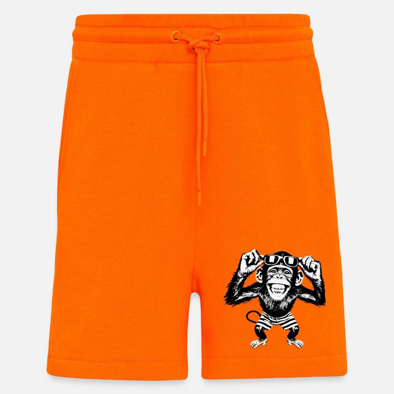 Grinsender Affe mit Sonnenbrille - Shorts - made by SPREAD - SUNSET ORANGE