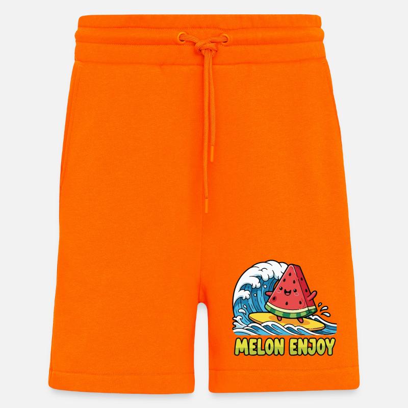 Surf pastèque - Short bio décontracté fabriqué en UE - SUNSET ORANGE