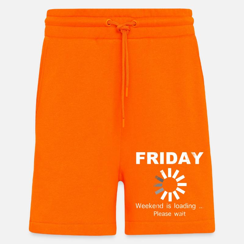 Friday Weekend Loading Spruch - Shorts - made by SPREAD - SUNSET ORANGE