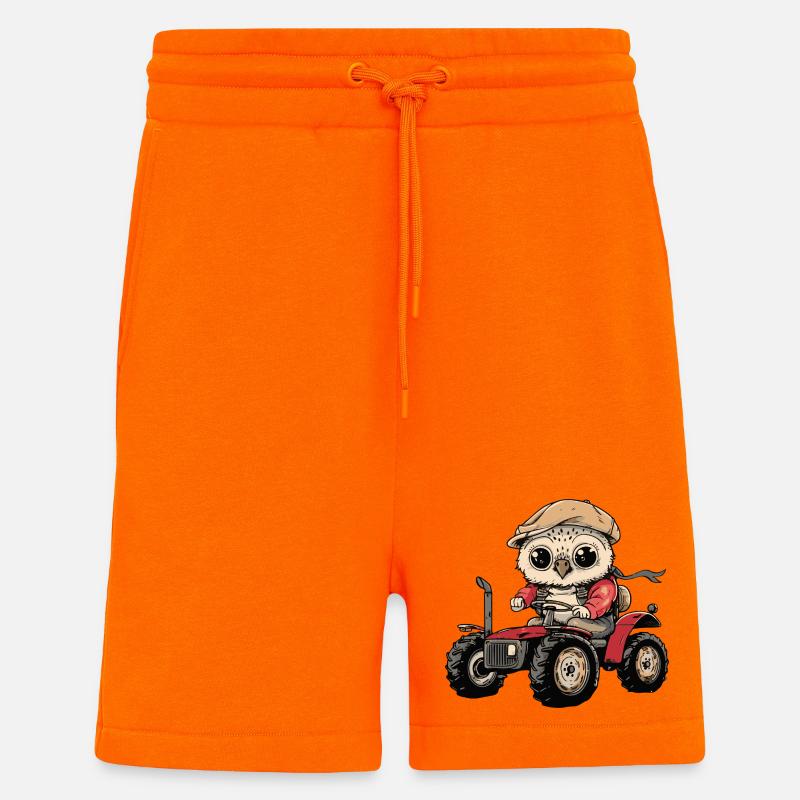 Eule Traktor Farmer - Shorts - made by SPREAD - SUNSET ORANGE