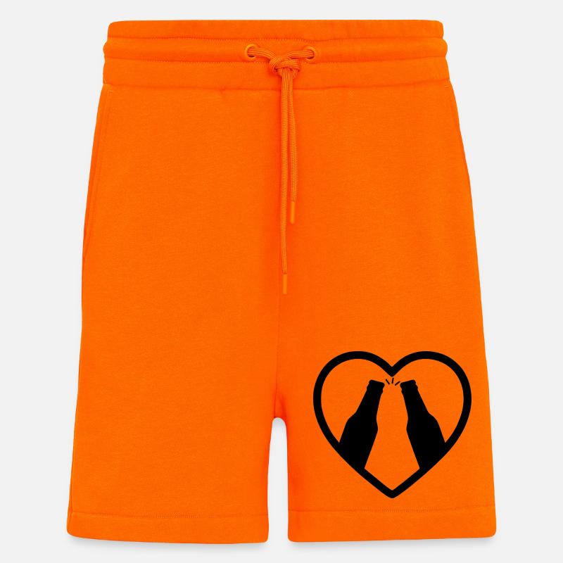Herz-Bierflaschen, Prost, Geschenk - Shorts - made by SPREAD - SUNSET ORANGE