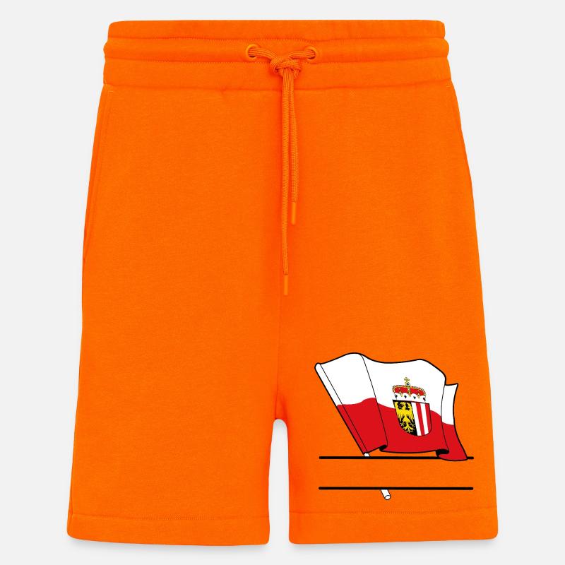Drapeau de Haute-Autriche – Espace textuel - Short bio décontracté fabriqué en UE - SUNSET ORANGE